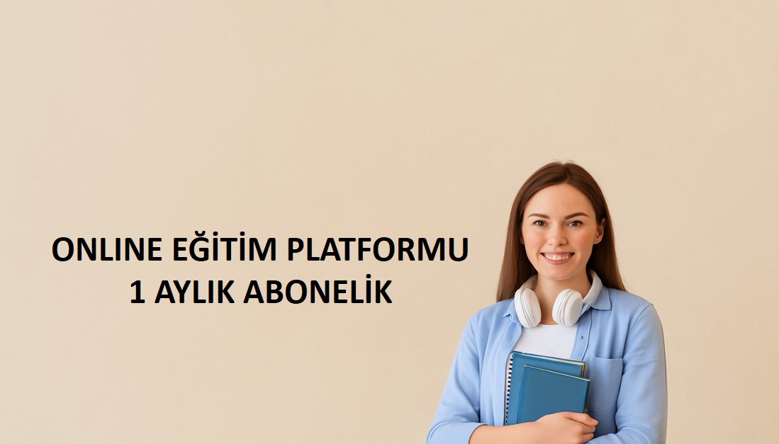 ONLINE EĞİTİM PLATFORMU<br>1 Aylık Abonelik<br> + 1 ay Konuşma Kulübü Hediye !